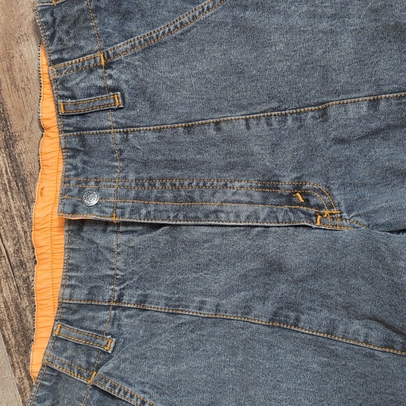Levis Sport Jeans Vintage 80s Mom Jeans Snap Ankle Grey Acid Wash Orange Accent - Picture 3 of 14
